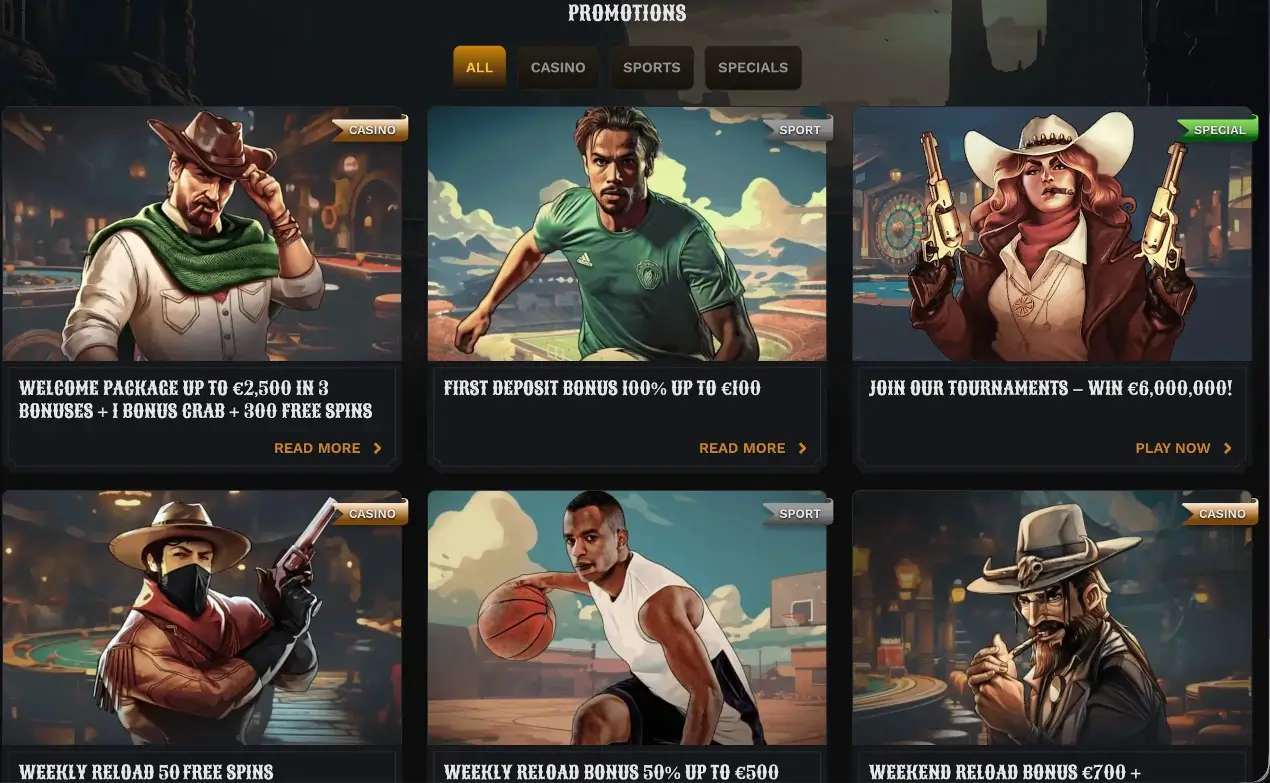Wildsino Casino welcome bonus page showing deposit match and free spins
