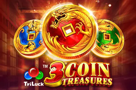 3 Coins slot reels showing coin symbols and a bonus trigger