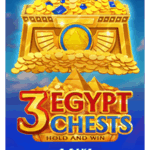 3 Egypt Chests slot game screen with ancient Egyptian symbols and treasure chests