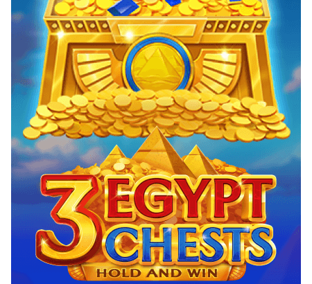 3 Egypt Chests slot game screen with ancient Egyptian symbols and treasure chests