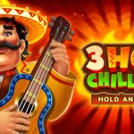 3 Hot Chillies slot game reels and chilli symbols on a casino screen