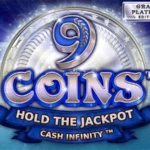 9 Coins slot game reels showing coin symbols and a bonus trigger