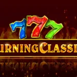 Burning Classics slot game reels with classic symbols and a fiery theme