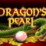 Dragon Pearls online slot game reels with dragon and pearl symbols on screen