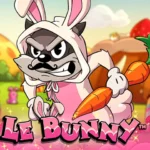 Le Bunny Rodeo slot game reels and bonus symbols on an online casino screen