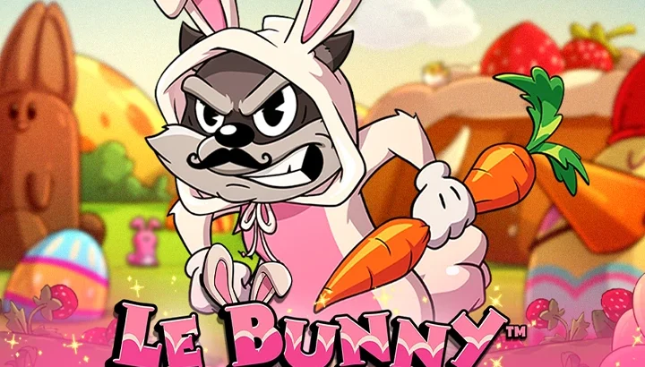Le Bunny Rodeo slot game reels and bonus symbols on an online casino screen