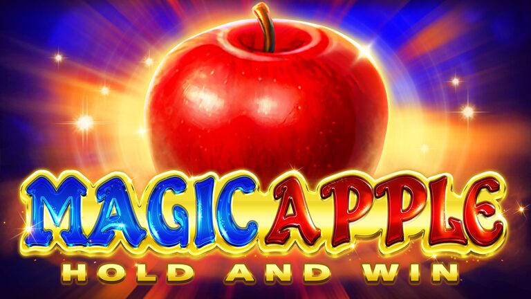 Magic Apple paytable screen showing symbol values, wild rules, and bonus details