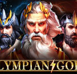 Olympian Gods slot reels with Zeus, Poseidon, and Athena symbols on an online casino screen