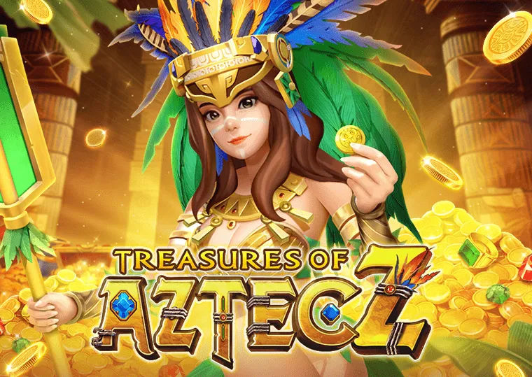 Paytable and bonus rules screen for Treasures of Aztec online slot