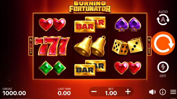 Player setting a bankroll limit before spinning Burning Fortunator on mobile