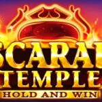Scarab Temple slot game reels with Egyptian symbols and scarab wild