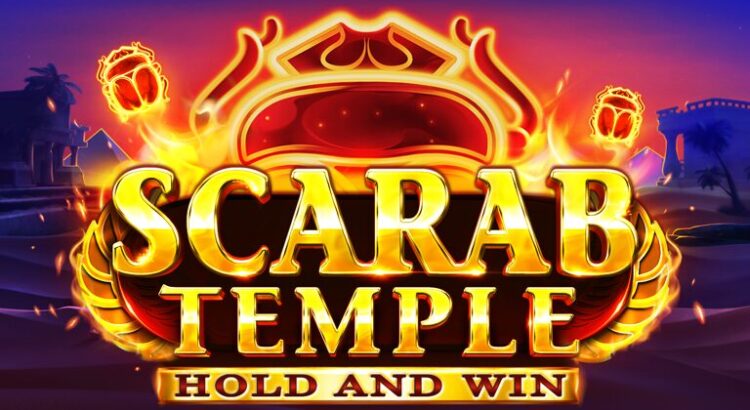 Scarab Temple slot game reels with Egyptian symbols and scarab wild