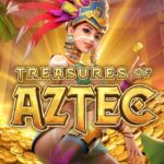 Treasures of Aztec slot game reels with wild and scatter symbols
