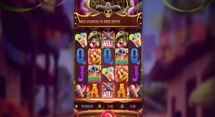Wild Bandito slot game reels and bonus symbols on a casino screen