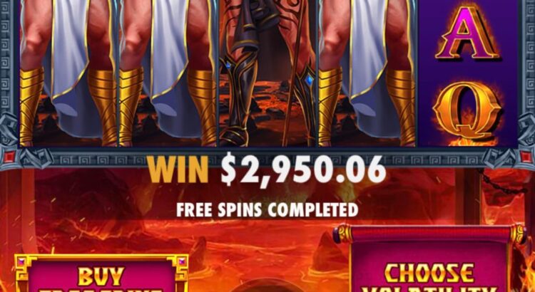 Zeus vs Hades slot game comparison screen showing bonus features and reels